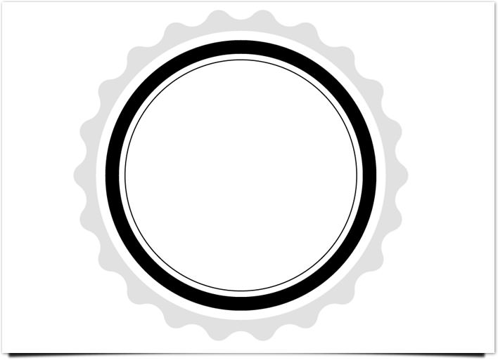 レトロ　ロゴ　白い大きなリング