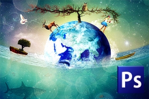 Photoshop チュートリアル / プラネットアートワーク