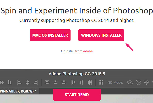 Photoshop プラグインの導入　Windows Installer