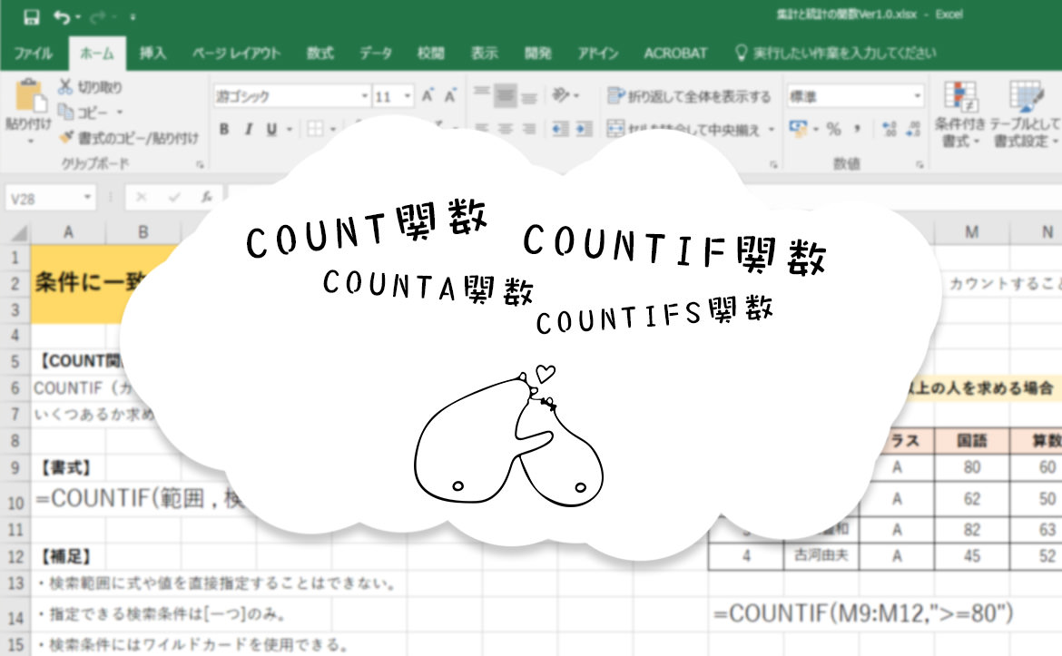 Count関数 とその他関数の使い方を徹底解説 データカウントの決定版 パソコン生活サポートpasonal